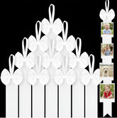 Huquary white long bow holder mounted on wall for organized baby bows