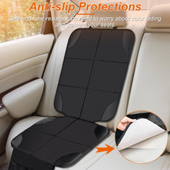 Husfunov car seat protector non-slip back keeps the protector in place during trips.