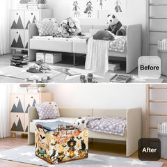 HUUMONSS Black Cat Witch Basket, charming storage for kid's room and play spaces.