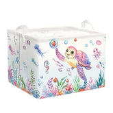 HUUMONSS Ocean Animals sea turtle laundry basket keeps nursery tidy with playful marine design.