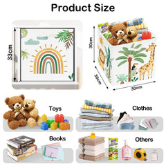 HUUMONSS woodland storage cube with giraffe visual, great for kids books and puzzles.