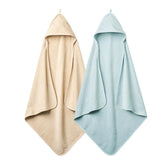 Huxie baby hooded towel in fog color, ultra-soft after bath.