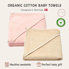 Huxie hooded towel on baby after bath for cozy warmth