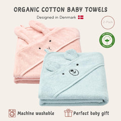 Huxie hooded towel 32x32 size provides generous coverage for babies.