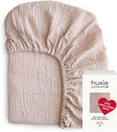 Huxie mini crib sheet 24x38 on a pack-and-play for quick changes.