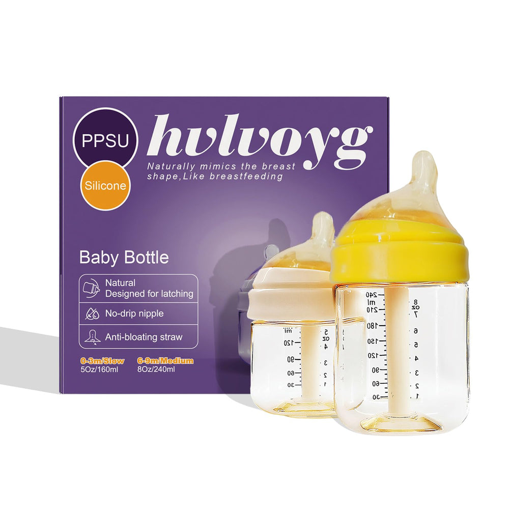 HVLVOYG PPSU baby bottle 5oz wide neck for easy cleaning and comfortable feeding.