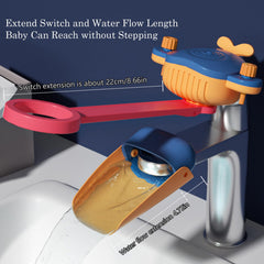 HyabDiop faucet handle extender yellow; safe, splash-reducing design for kids.