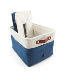 Hygge Plus linen storage bin basket open top for easy access and organization.