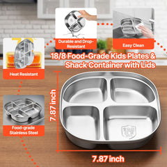 Hyperzacc kids plates with lids protect snacks from dust during trips.