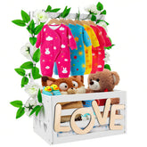 Hysagtek wooden shower crate closet with handle for easy carry and elegant gifting.