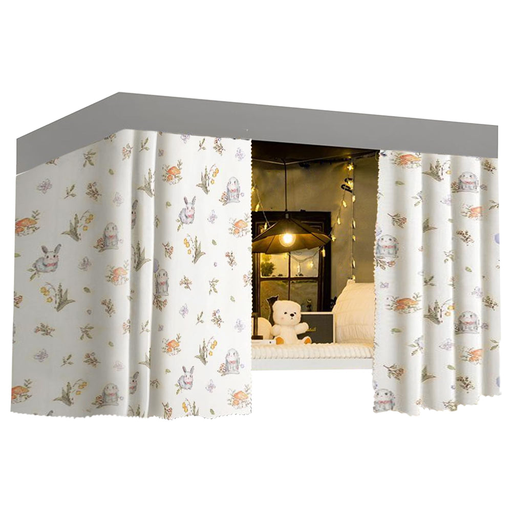 Hyuyikuwol cute bottom bunk bed curtain front view for dorm privacy and light control.