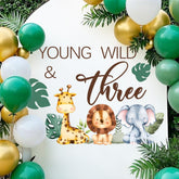 hzbcxs young wild three decal sign decorates the wall with jungle party vibes