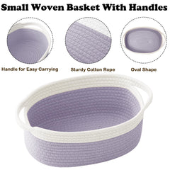 HZFTJOY basket with handles, easy to carry and display on shelves.