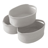 HZFTJOY grey gift basket with rope weave and gift bag.