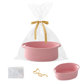 HZFTJOY gift basket with pink handles for stylish organization.