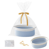 HZFTJOY small gift basket in white and blue for stylish gift presentation