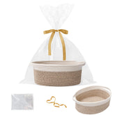 HZFTJOY gift basket with white ribbons enhances gifting presentation.