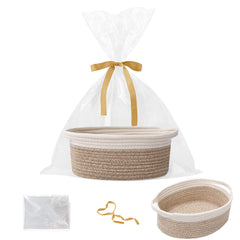 HZFTJOY gift basket with white ribbons enhances gifting presentation.