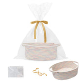 HZFTJOY gift basket with bag and ribbons for gift-ready presentation.