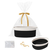 HZFTJOY gift basket with bag and ribbon, ready for gifting