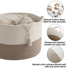 HZFTJOY living room storage basket adds style while organizing cushions.