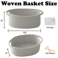HZFTJOY rope-woven basket with handles offers sturdy storage and versatility.