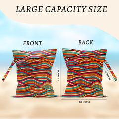 HZMLYDJ Wave Wet Bag pattern close-up showing vibrant colors and fabric texture.