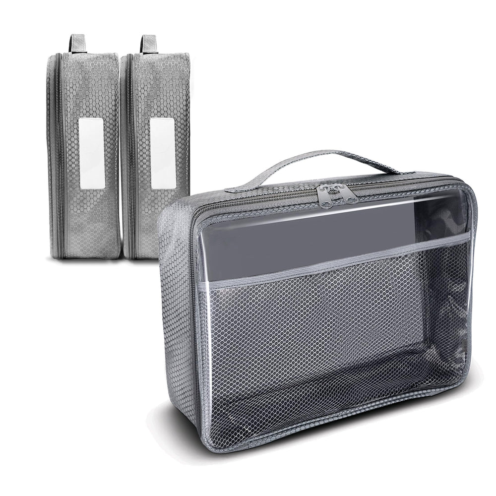 IAMRU toy storage bag large grey 3-pack keeps toys organized for car trips