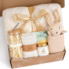 iAOVUEBY New Mom Care Package glass cup with mama print for daily beverages