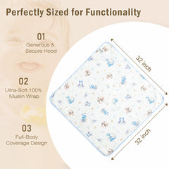 IBESTOPIA towel with blue dragon print adds playful charm to bath time.