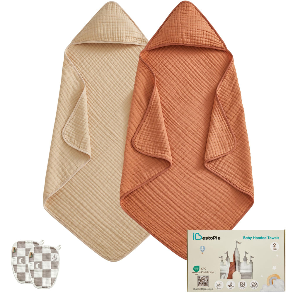 IBESTOPIA baby towel pink close-up of ultra-soft cotton for gentle bath time