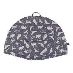 IBraFashion newborn lounger cover gray zodiac print complements nursery decor.