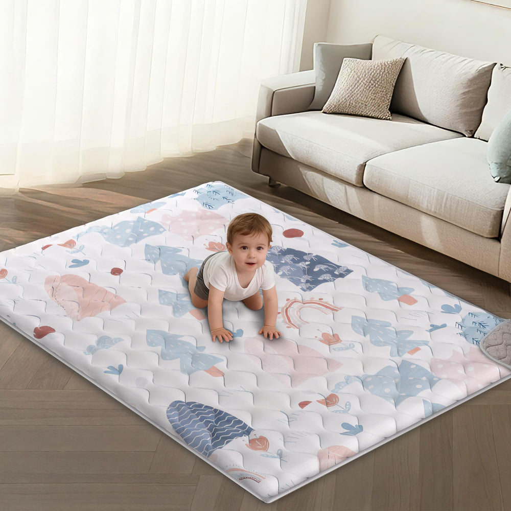 IBVIVIC baby play mat 71 by 59 inches flat view highlights a large safe surface