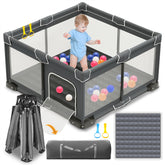 ICAREWAY foldable playpen frame for easy setup and transport.