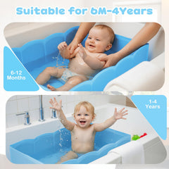 ICECTR collapsible baby bathtub reinforced panels provide stable support during baths.