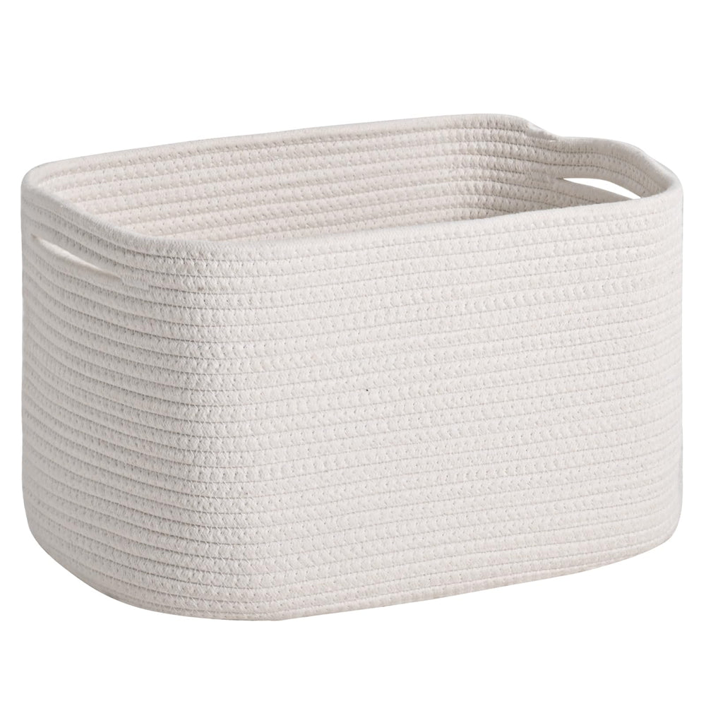 ICERZCZ woven storage basket empty off-white ideal for decluttering shelves