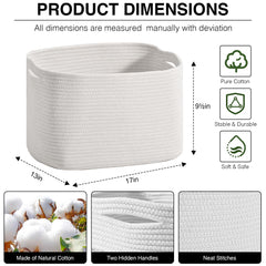 ICERZCZ basket with handles easy carry off-white for daily use