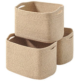 ICERZCZ decorative brown basket on shelf enhances organization and style.