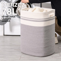 ICERZCZ laundry hamper with sturdy handles for easy transport