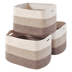 ICERZCZ gradient brown storage basket on a shelf enhances room organization.