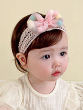 ICKEYOU pink bowknot headband for baby girls, soft stretch