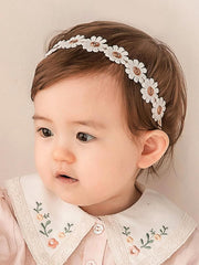 ICKEYOU daisy flower crown headband in lace, ideal for christenings and photos