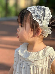 ICKEYOU baby flower headband with beige flowers for newborn comfort