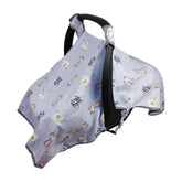 ICOPUCA car seat cover with privacy shield for babies on the go.