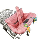 ICOPUCA Shopping Cart Cover 2-in-1 pink dots protects baby on carts.