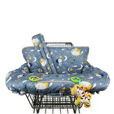 ICOPUCA shopping cart cover on a cart, keeping baby clean and comfy.