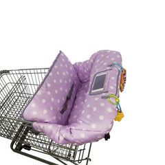 ICOPUCA shopping cart cover purple dot front view protects baby's touchpoints