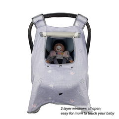 ICOPUCA window canopy lets baby see outside and stay engaged with surroundings.