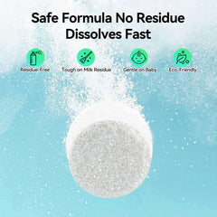 ICUIRE enzyme-cleaning tablets in box designed for milk residue removal