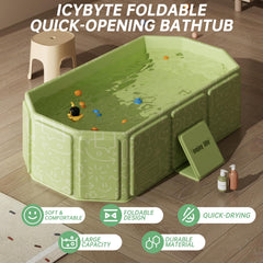 IcyByte baby bathtub interior with generous space for newborns to toddlers.